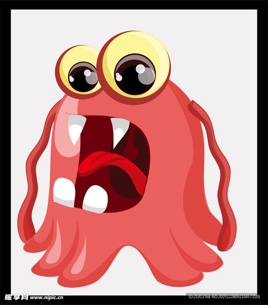 红色大眼卡通怪物