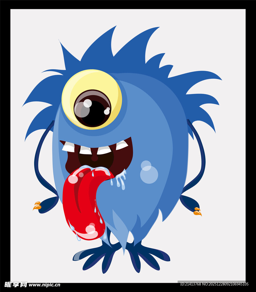 可爱蓝色独眼小怪兽