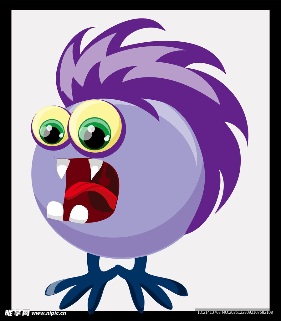 紫色大眼怪物卡通形象