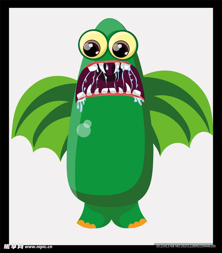 绿色大眼蝙蝠怪物形象