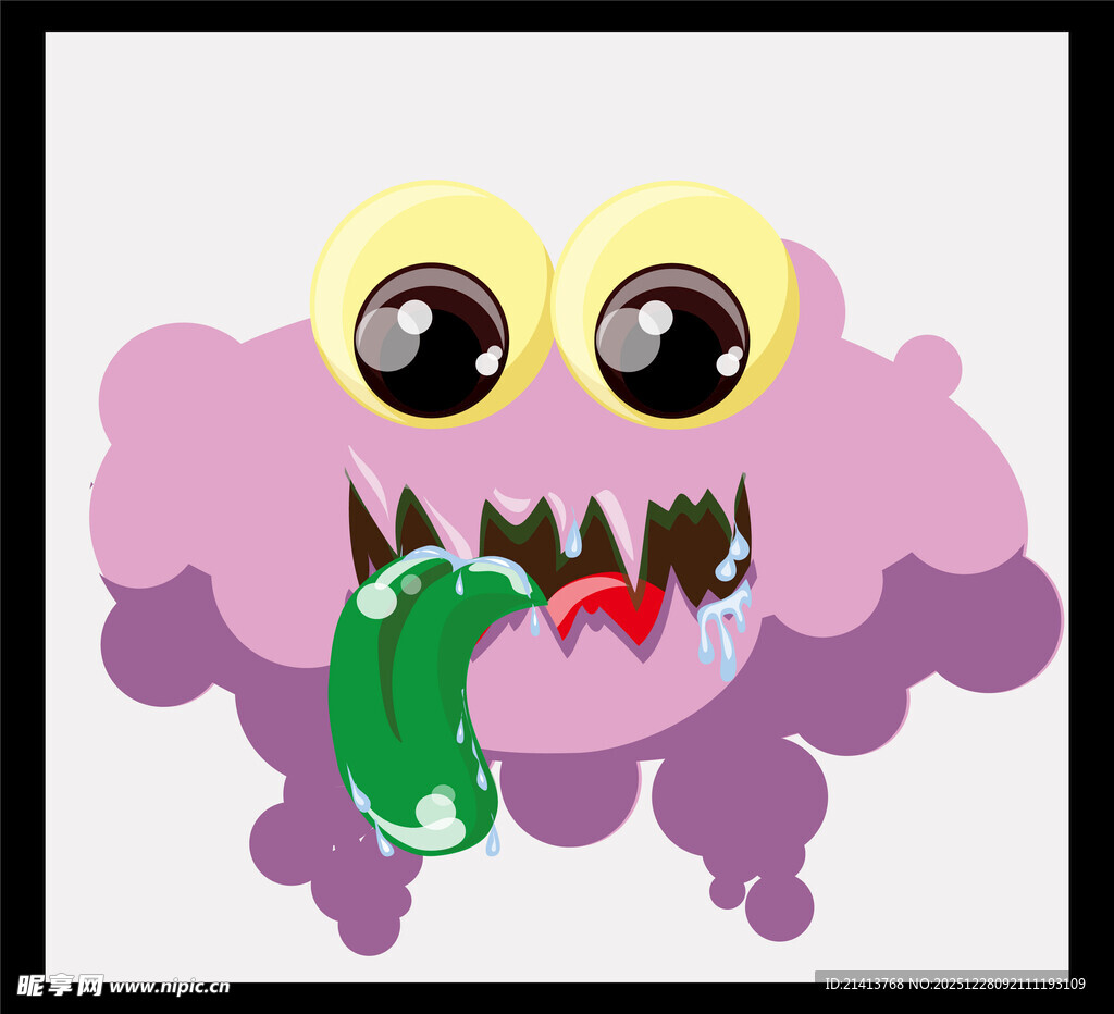 紫色大眼怪兽吃绿物