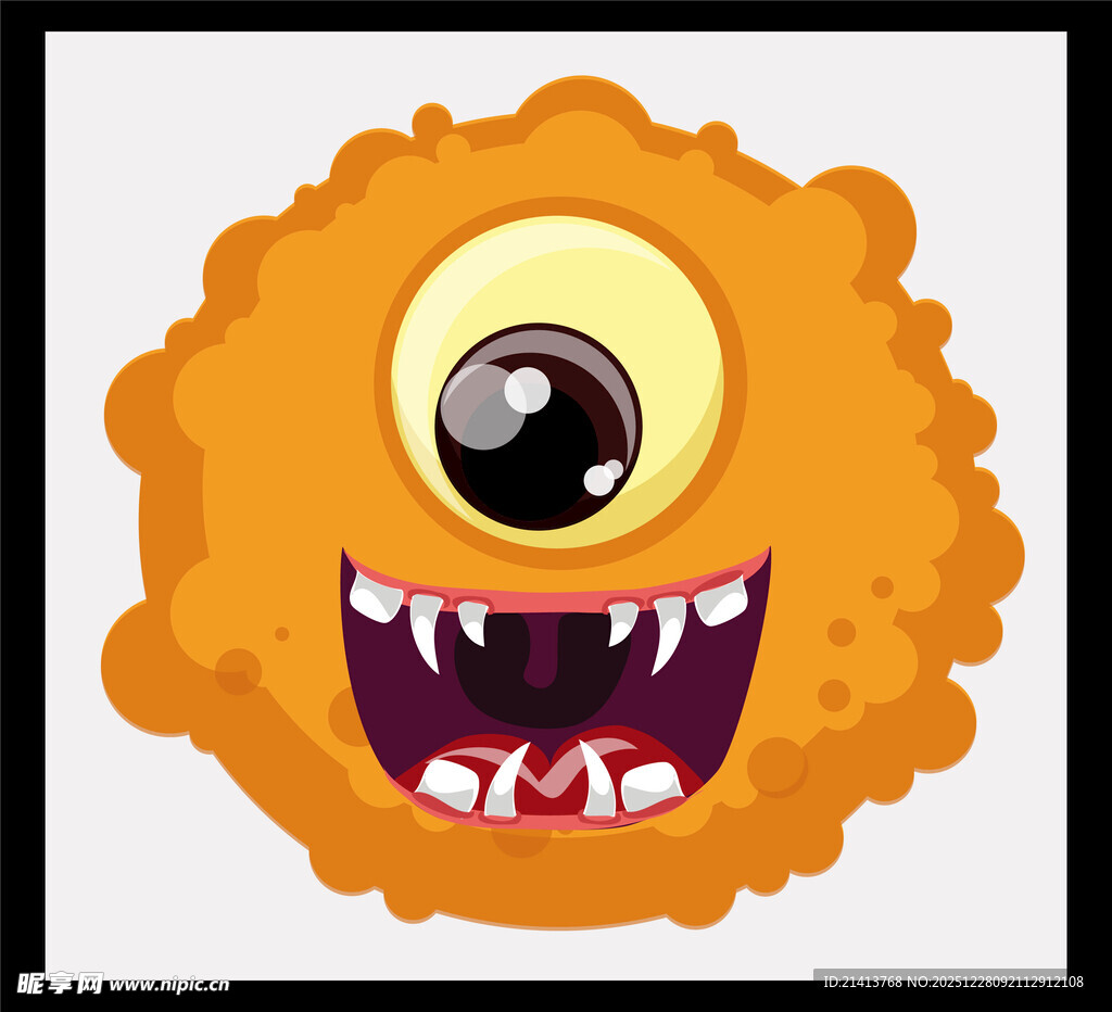 独眼橙色怪物卡通形象
