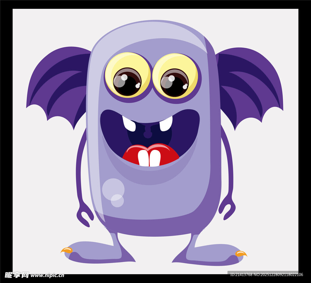 紫色小怪兽卡通形象