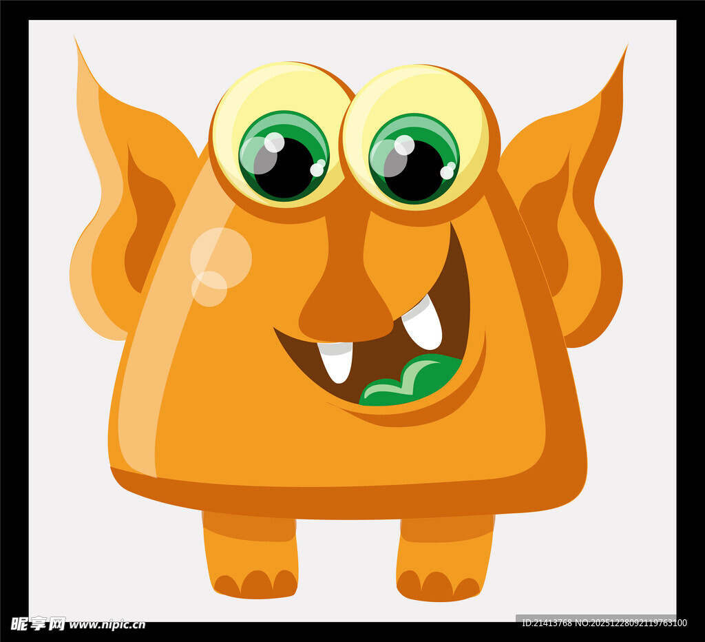 可爱橙色小怪兽