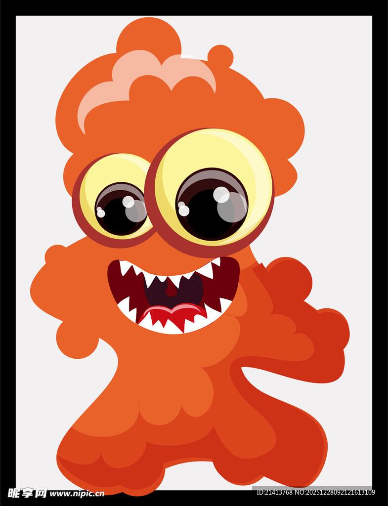 橙色搞怪小怪兽形象
