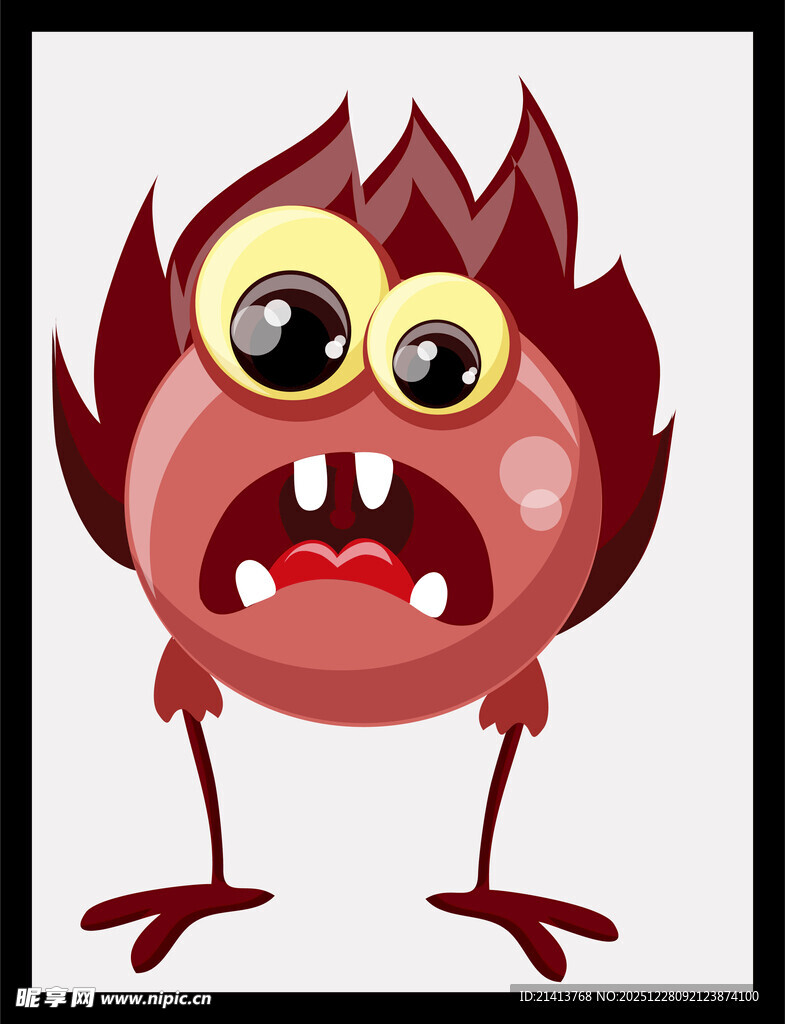 红色小怪兽卡通形象