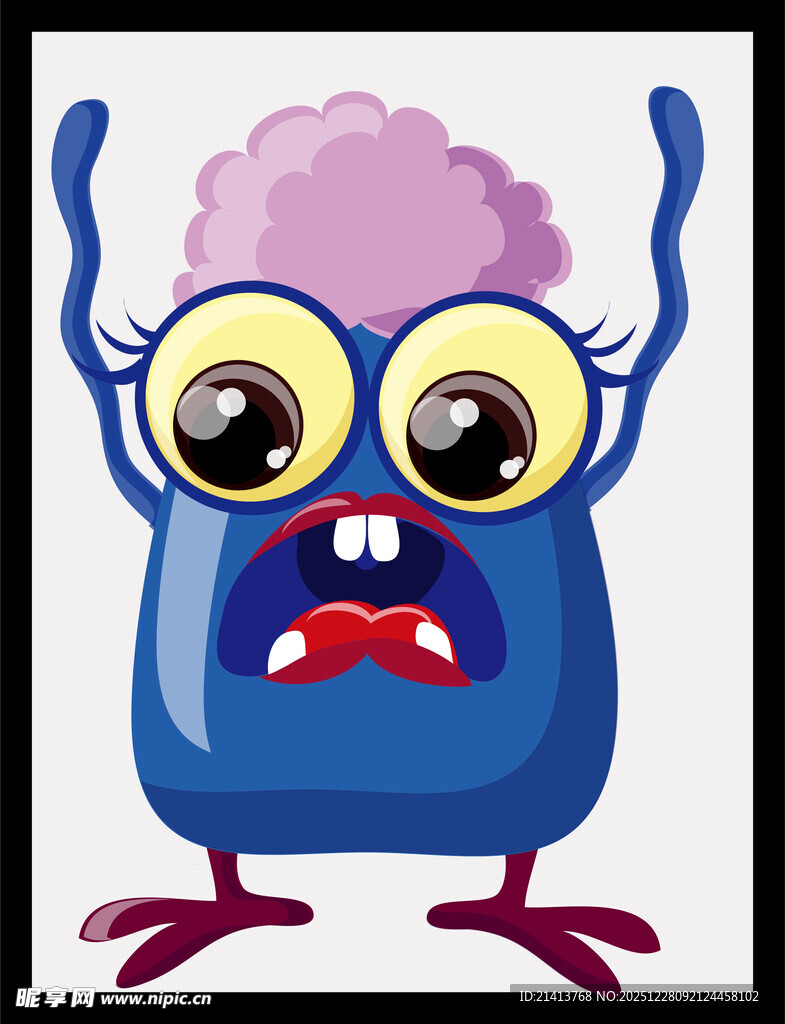 蓝色搞怪怪物形象