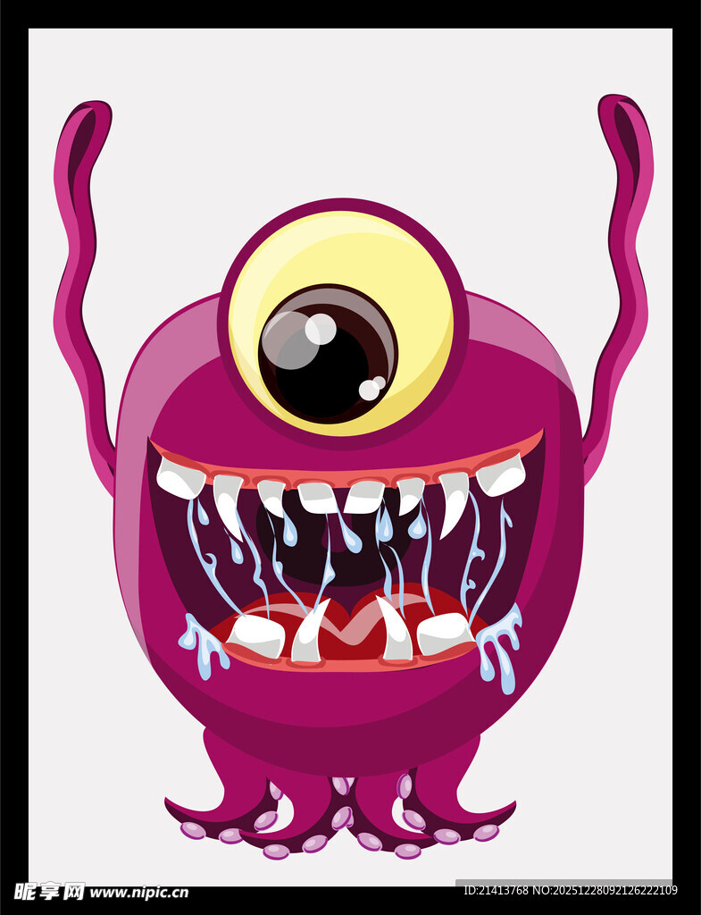 紫色独眼怪兽卡通形象