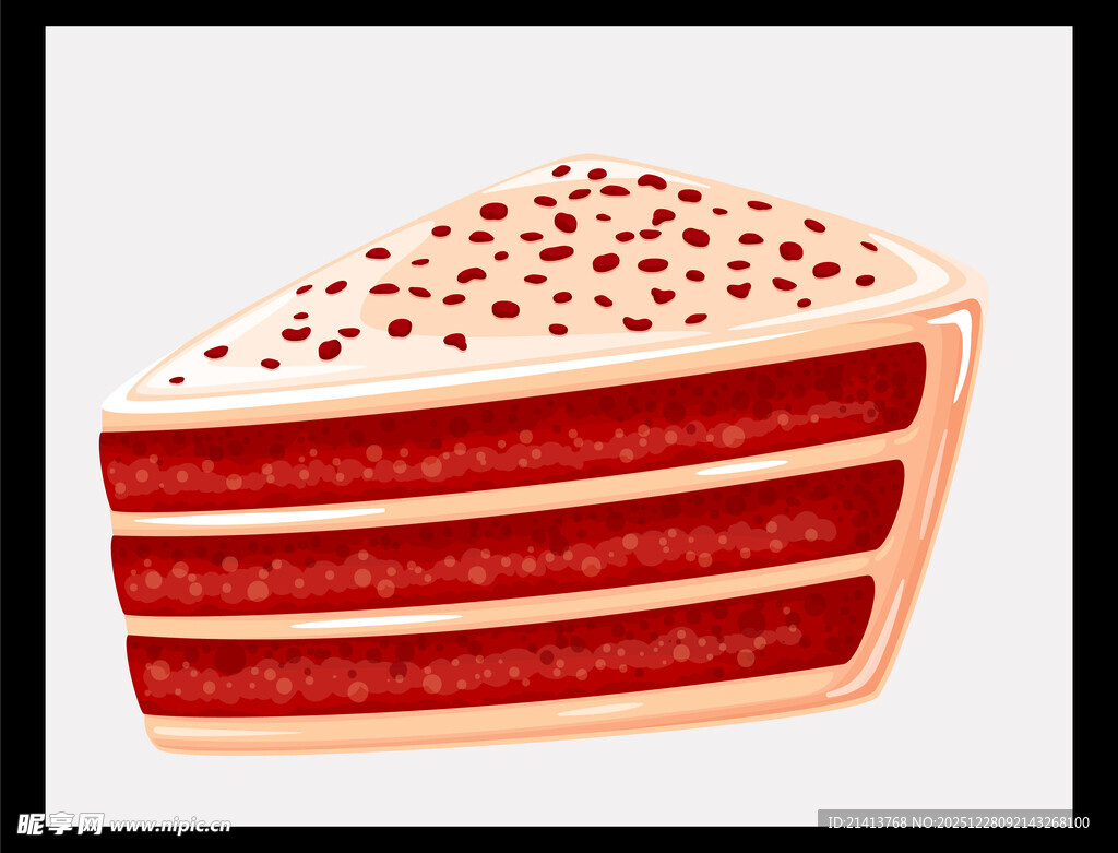 美味三层红丝绒蛋糕