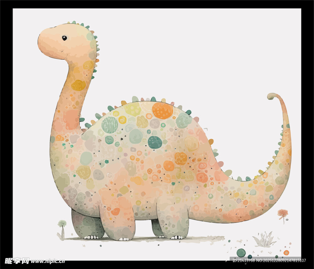 可爱卡通恐龙插画