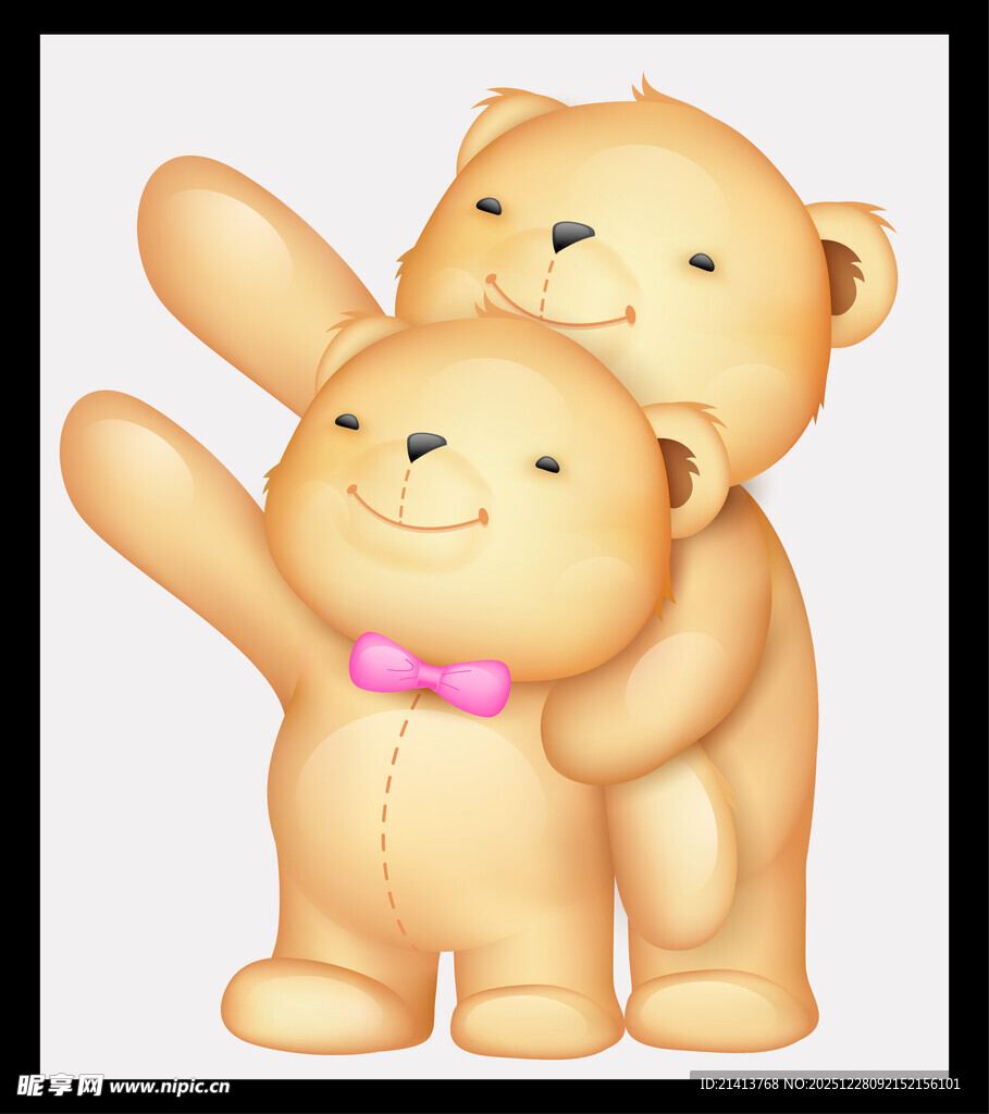 三只可爱小熊温馨互动