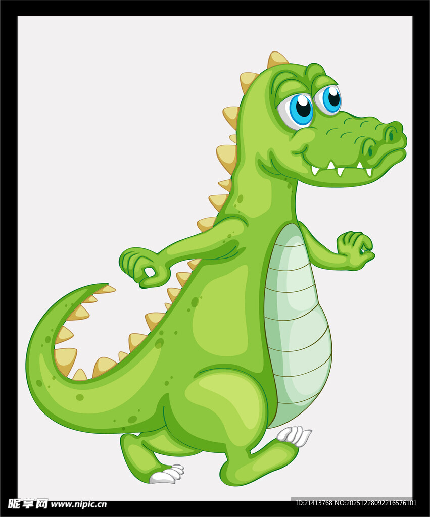 可爱卡通鳄鱼欢快起舞