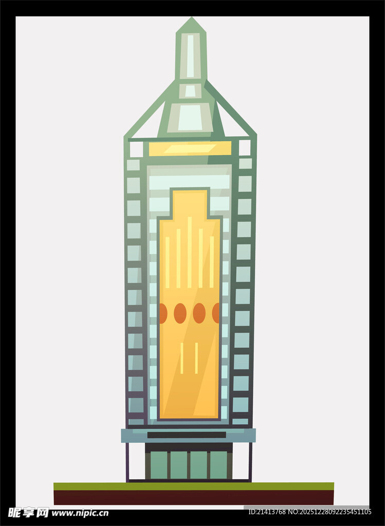 复古风格塔楼建筑模型