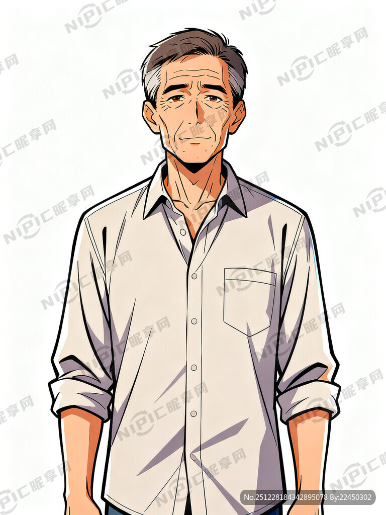 漫画人物中年男人无背景