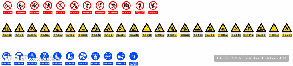 必须 禁止 注意安全标识