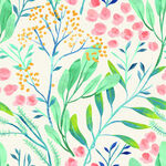 清新花卉植物水彩图案