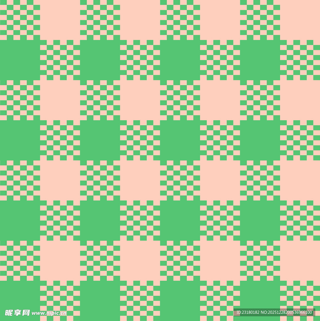 绿粉格子图案背景