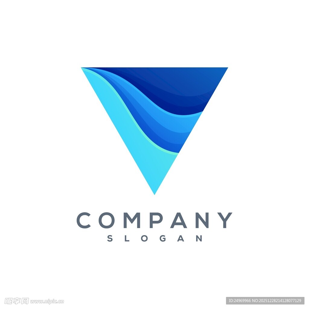 蓝色三角动感公司标志