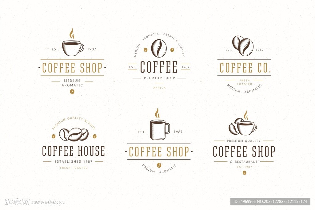 简约咖啡主题标志设计实例