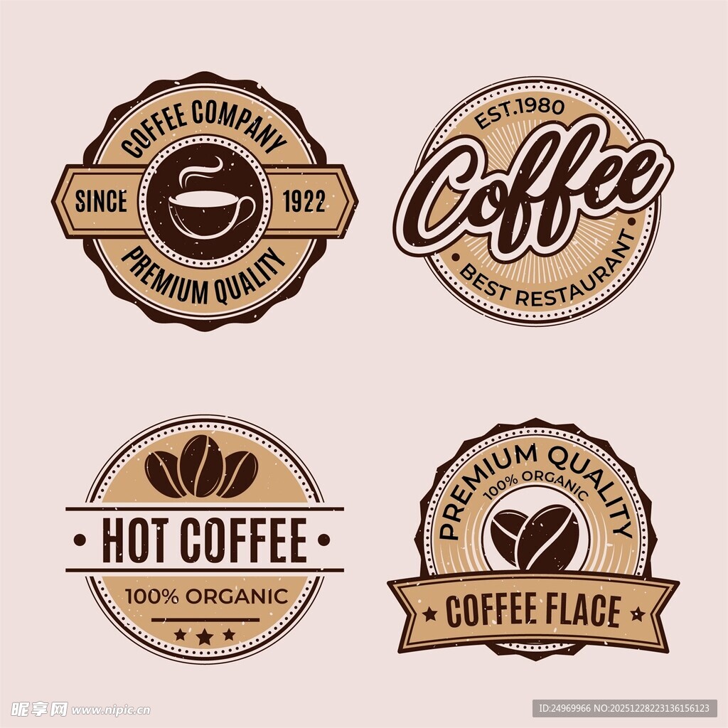 复古风咖啡主题标志设计