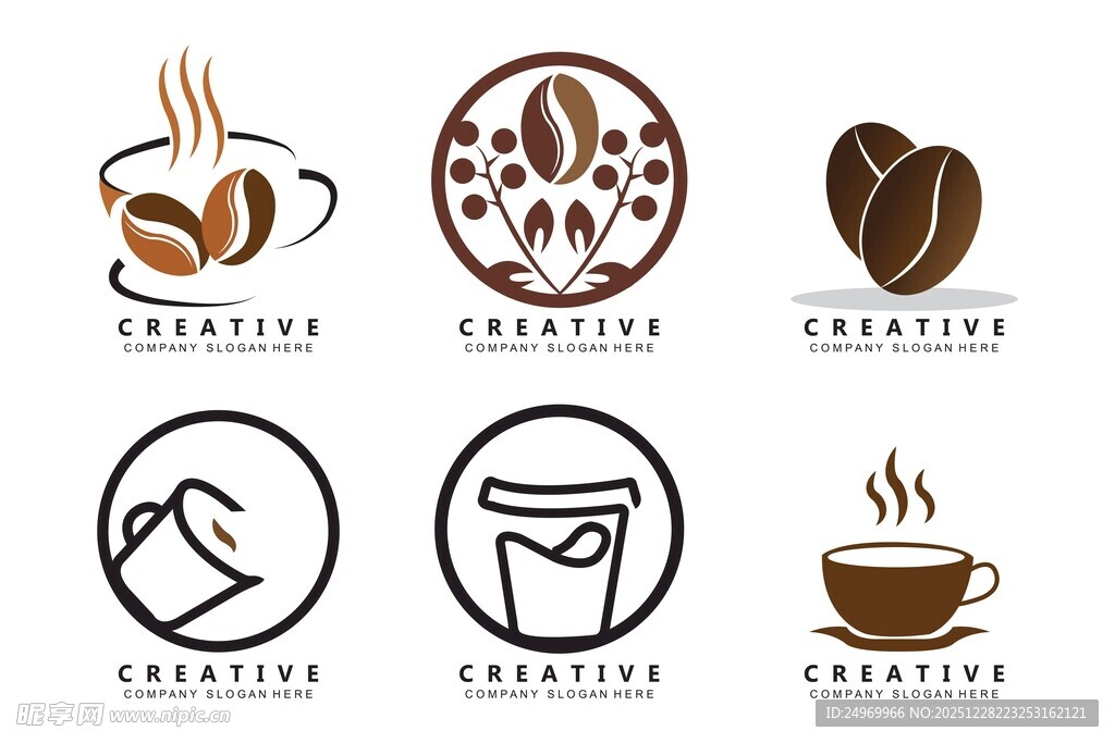 咖啡相关简约图标集合