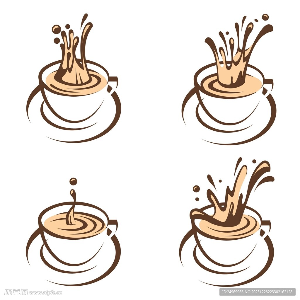 咖啡溅出动态插画