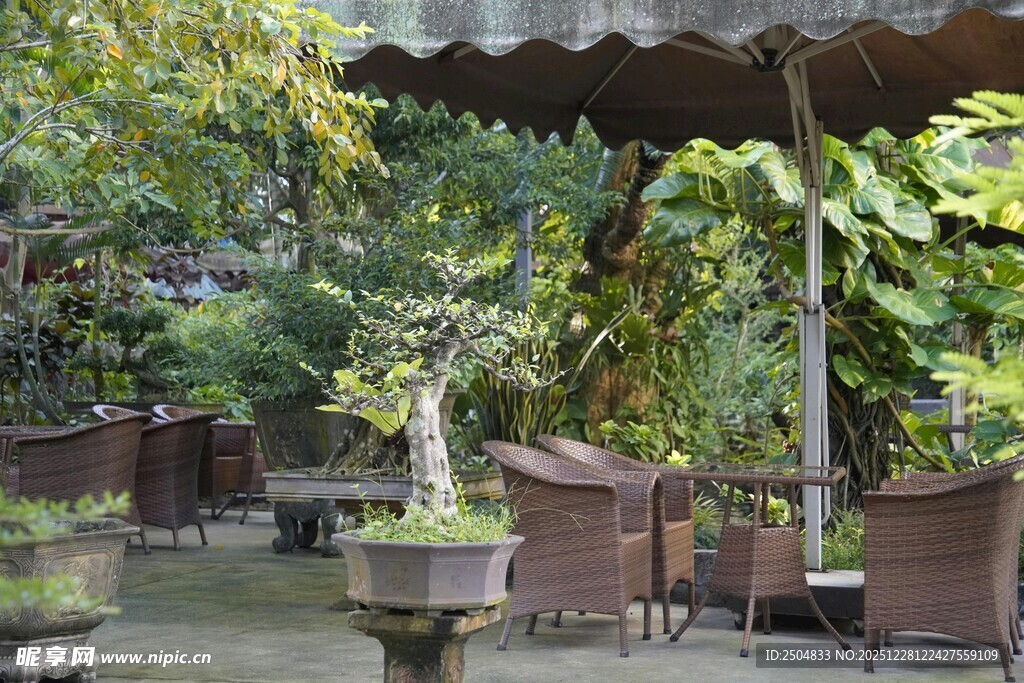 户外庭院休闲桌椅景观