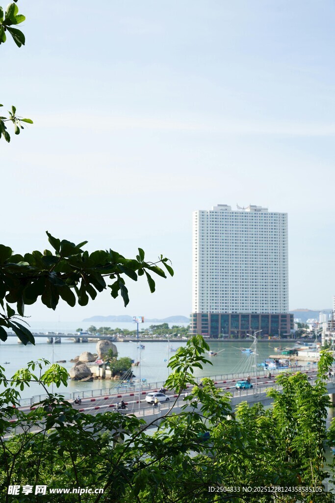 城市远景与绿植景观