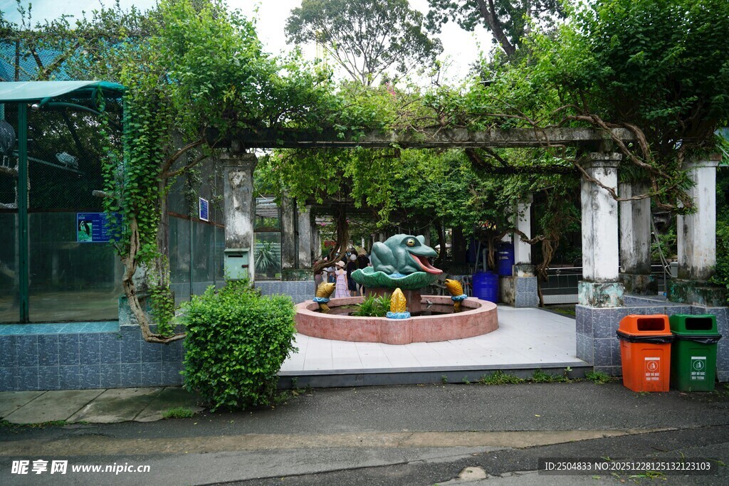 庭院绿植环绕的休闲角落