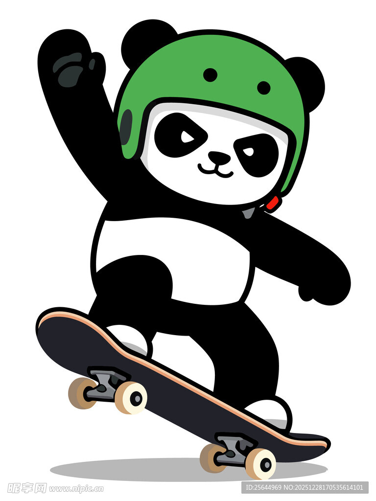熊猫玩滑板