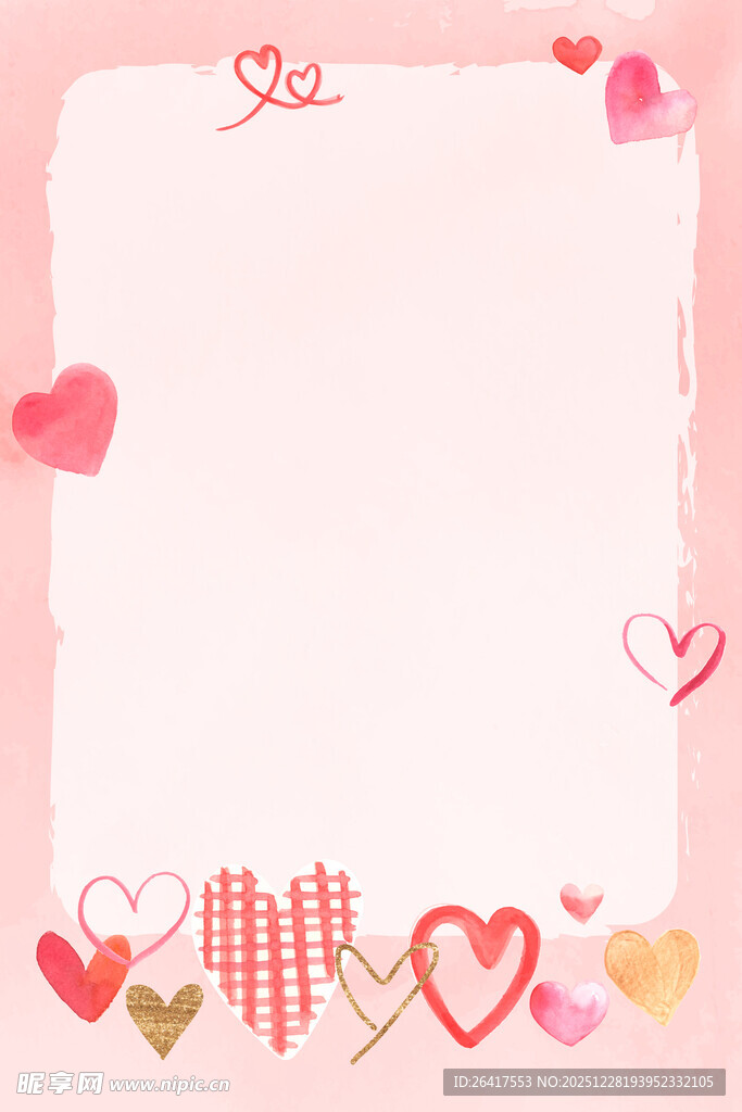 爱心边框浪漫背景
