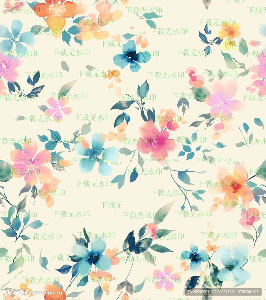 清新花卉图案背景