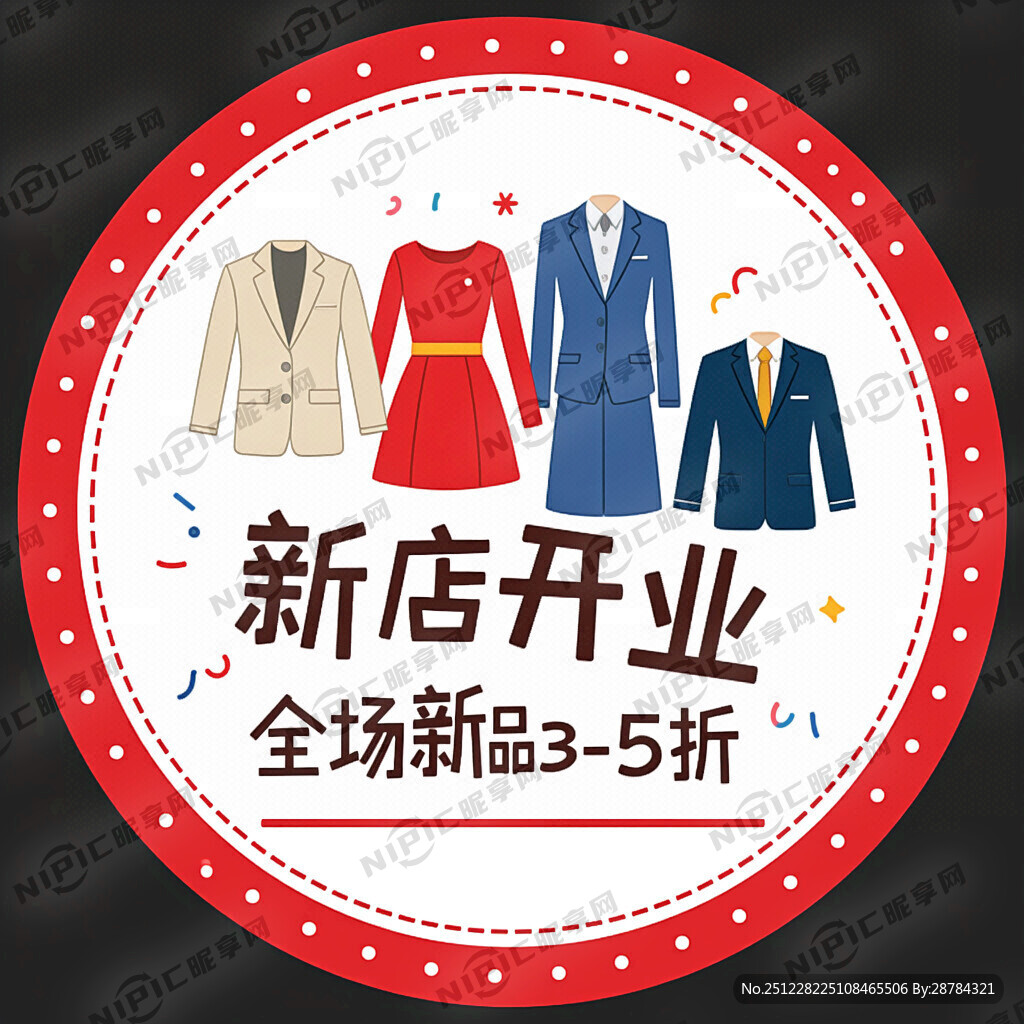 服装店开业圆形地贴“新店开业