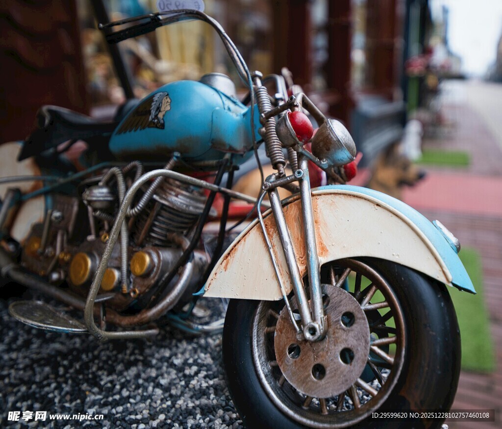 复古摩托车特写