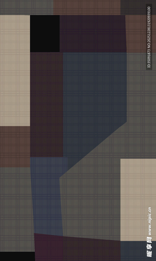 抽象几何色块拼接图案