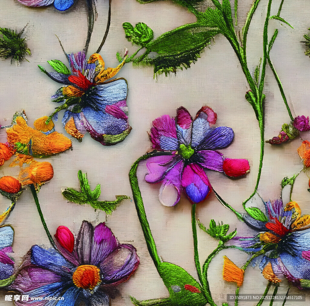 多彩立体花卉艺术作品