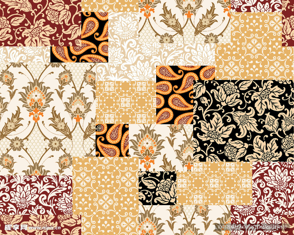 多彩拼布图案展示