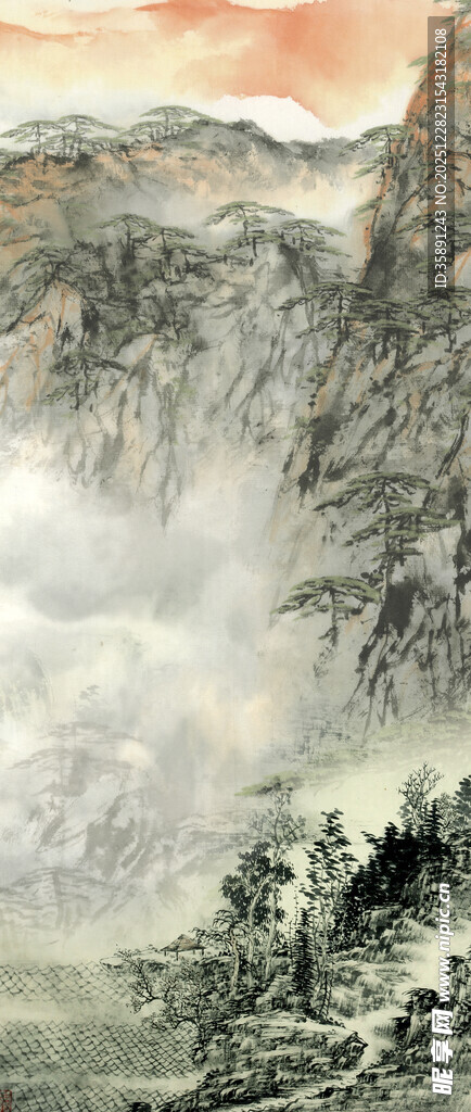 壮丽山水国画景观