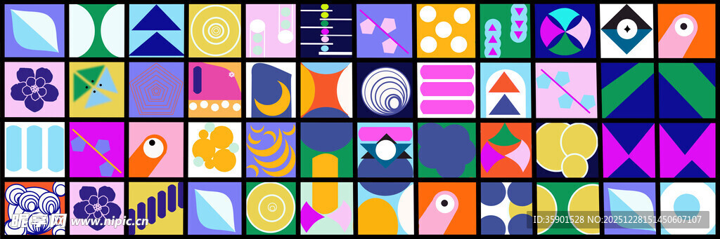 多彩几何图案创意设计元素