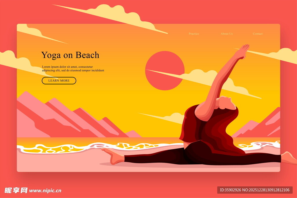 海滩瑜伽拥抱自然之美