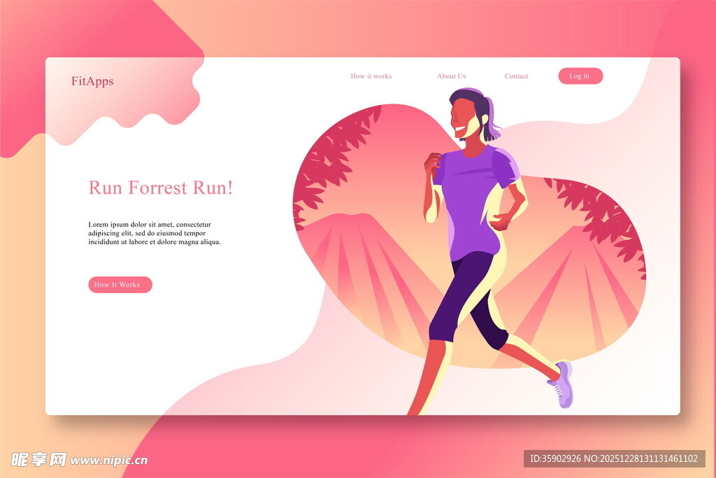 活力运动女孩宣传页展示