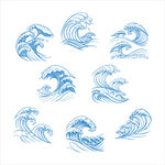 蓝色海浪图案