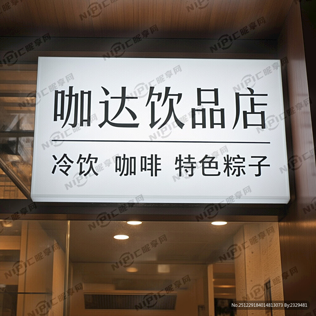 咖达饮品店做一个门头牌子 咖啡