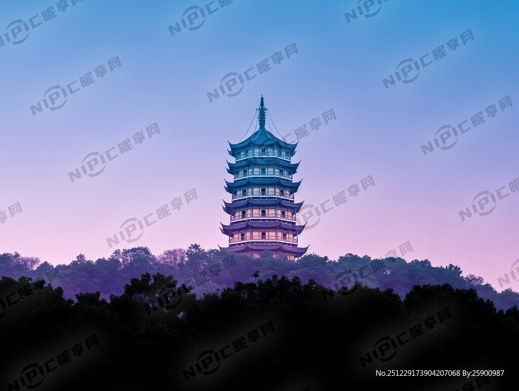 底色蓝紫色 隐含常熟的地标建筑