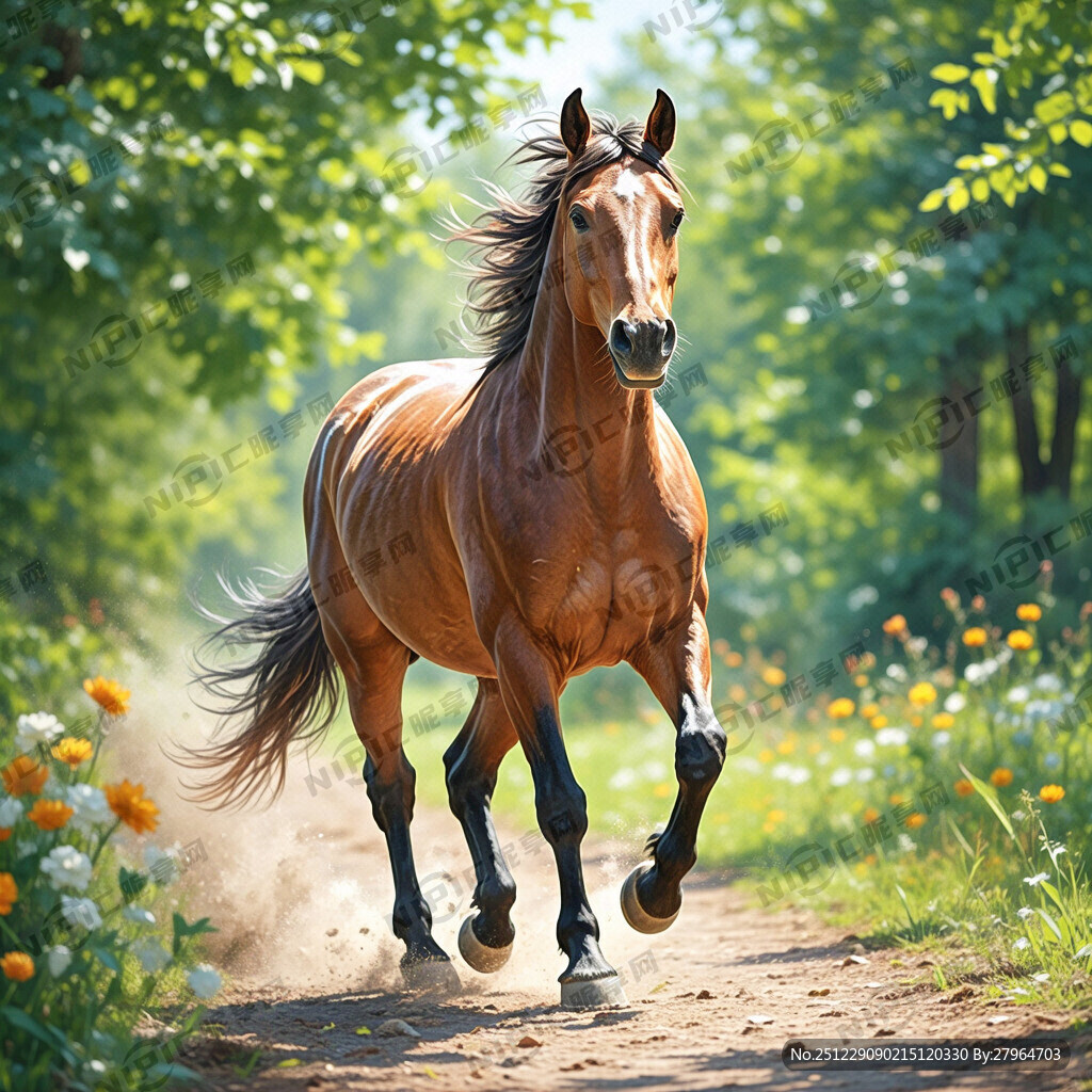 大暑节气  马  图画插图