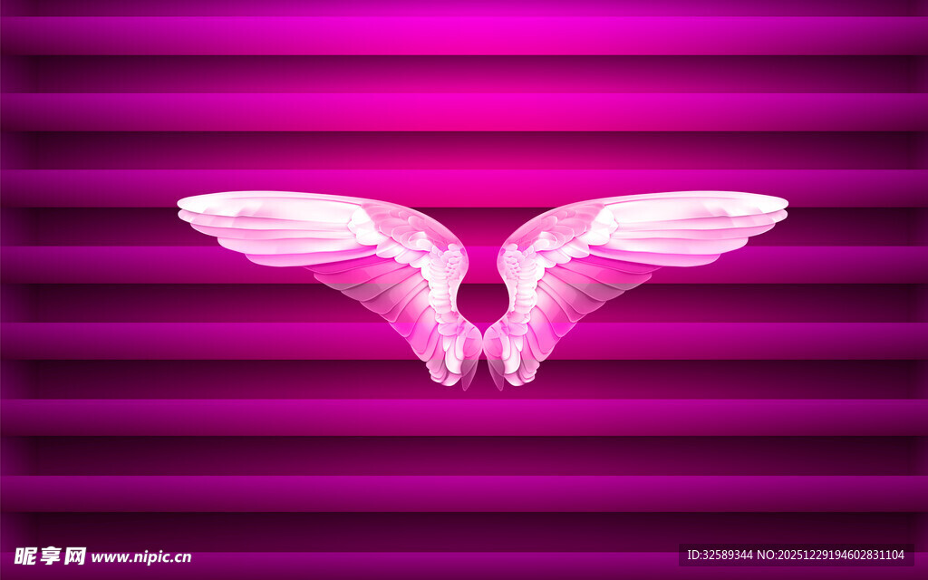 粉色梦幻翅膀图案
