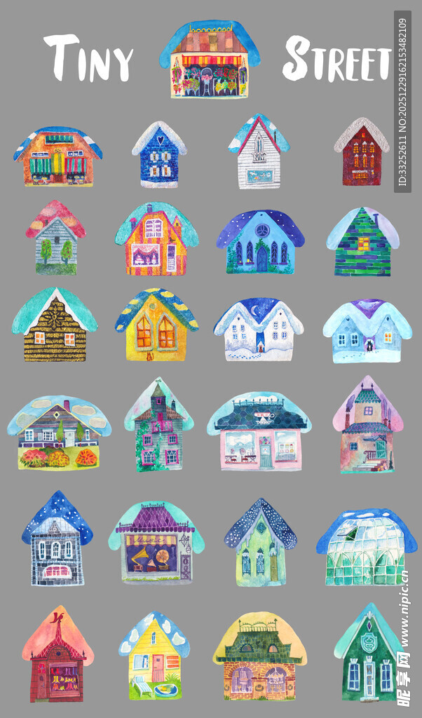 多彩房屋图标集合