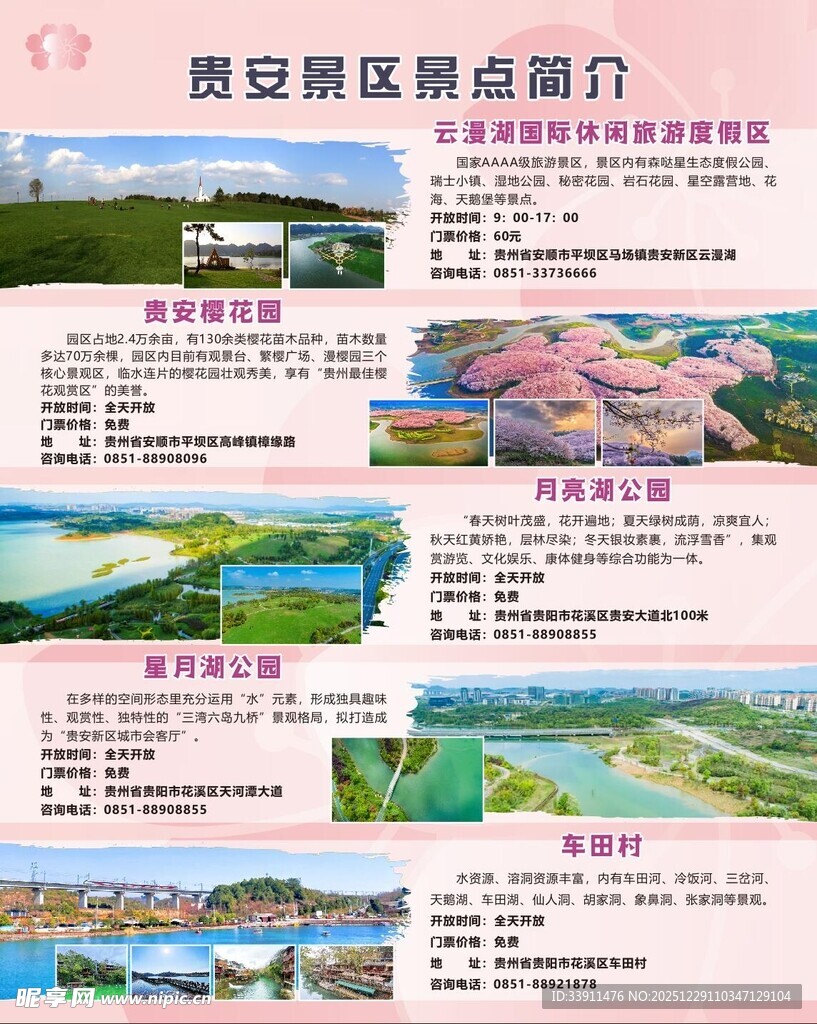 贵阳贵安樱花季游玩攻略展板