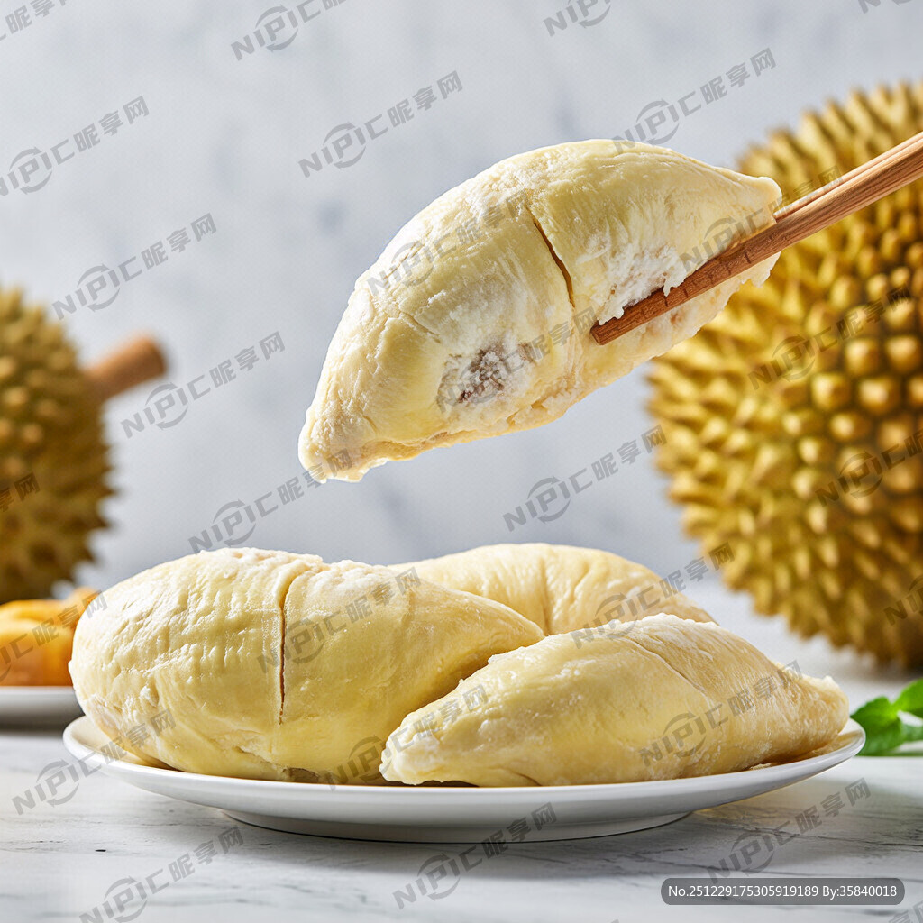 体现速冻锁鲜榴莲肉的图片