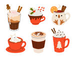 冬日热饮插画